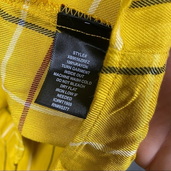 Sanctuary PLAID BOYFRIEND SHIRT yellow pockets - Picture 9 of 12
